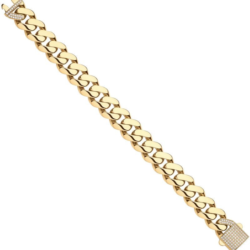 15mm CZ Hollow Curb Bracelet