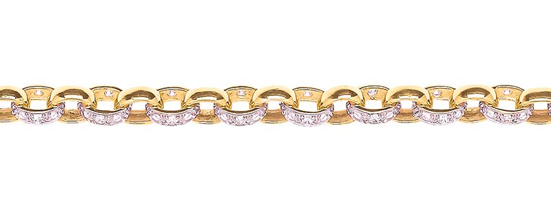 7.3mm Plain And Pink CZ Belcher Necklace