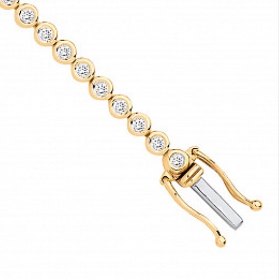 Yellow Gold 1.00ct Diamond Tennis Bracelet