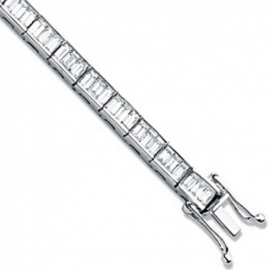 18ct Gold Baguette Cut 5.00ct Diamond Tennis Bracelet