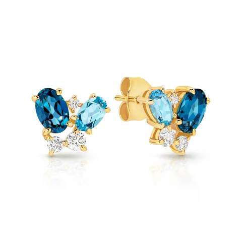 Touch Of Topaz Stud Earrings